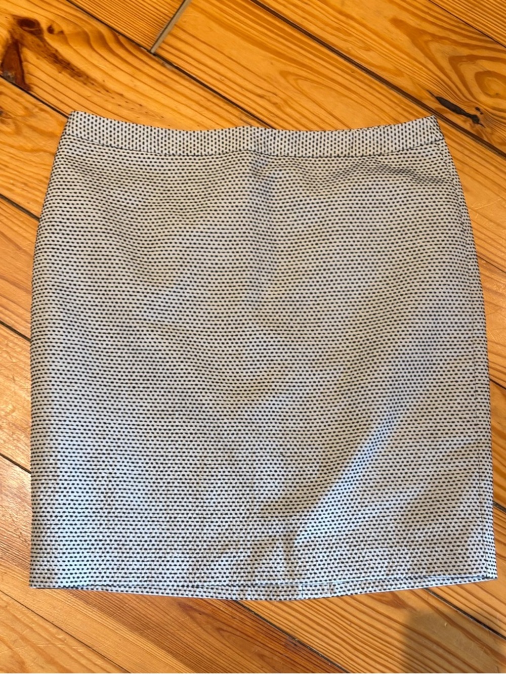 LOFT Skirt with Black Micro-Dot Pattern